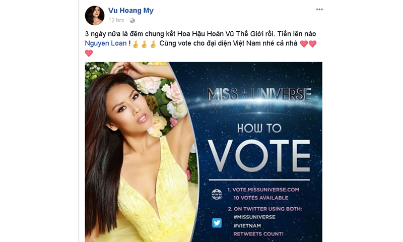 Mỹ nhân Việt gửi lời chúc đến Nguyễn Thị Loan trước chung kết Miss Universe